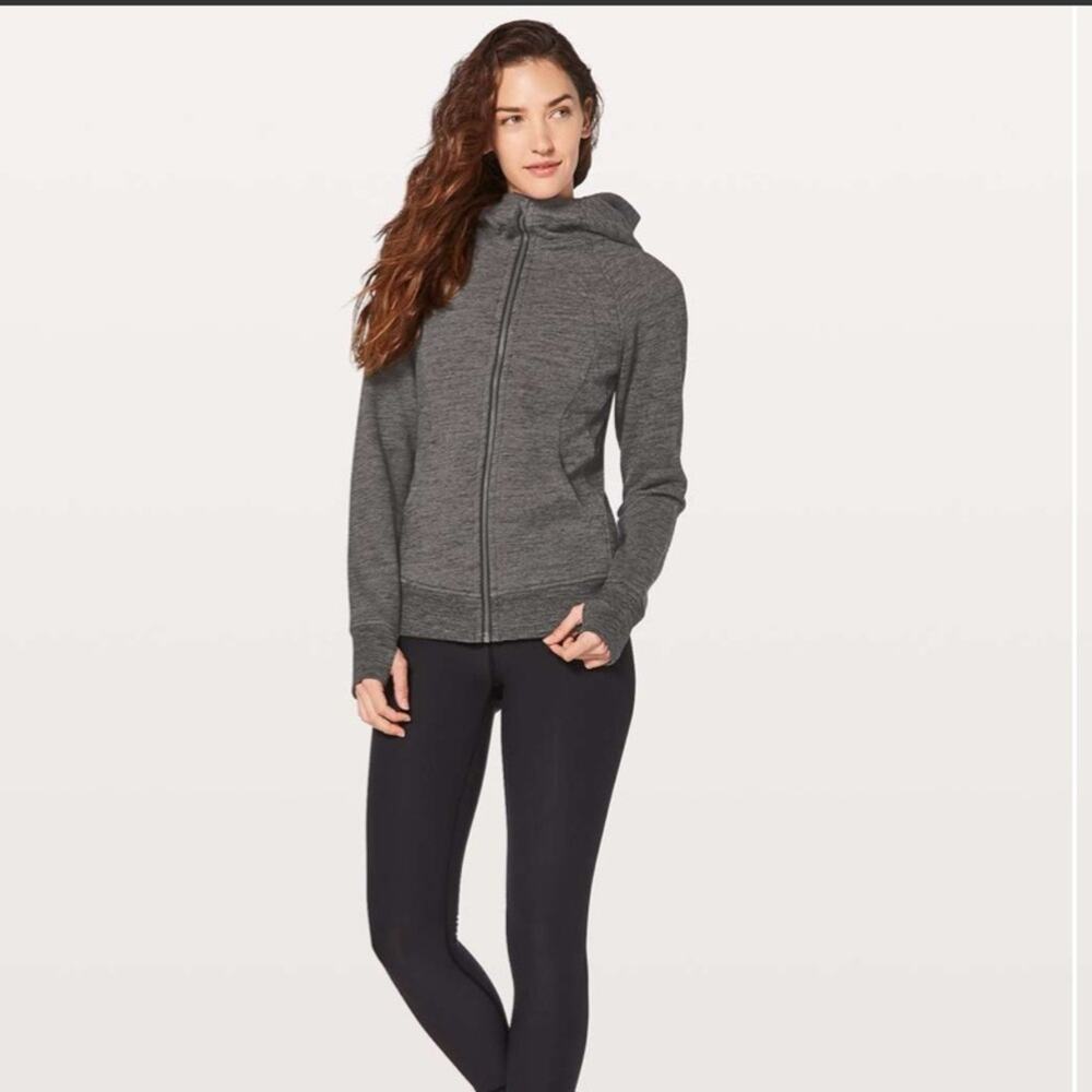 Lululemon Scuba Hoodie Light Cotton Fleece Heathered Core Dark Grey 4